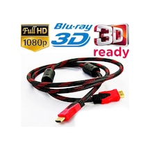 Hdmi Kablo Altın Uçlu Hasır Ip Örgülü 3D Full Hd Hdmi 1 5 Metre