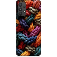 Samsung Galaxy A32 Uyumlu Pastel Renkli Düğüm İpler Desenli Silikon Kılıf