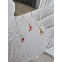 925 Ayar Papatya Silver Yılbaşı Hediye Çizme Kolye.rose.gold.rodaj Gümüş