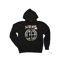 Pantera Silver Since Siyah Fermuarlı Kapşonlu Sweatshirt Siyah