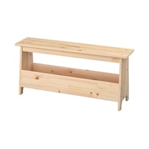 Ahşap Bank, Çam 100 Cm Meridyendukkan Tabure, Çam Ağacından Çok Amaçlı Bank Ahşap Tabure Saklama Alanı Kahverengi