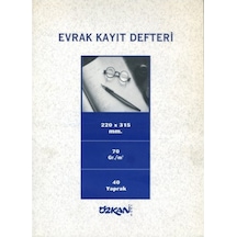 Özkan Evrak Kayıt Defteri 40 Yp. 22X32