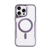 Apple Uyumlu iPhone 16 Pro Max Uyumlu Kılıf Boyi Magsafe Silikon Kapak - Derin Mor