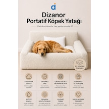 Dizanor Softnest 3 Parça Modüler Sünger Köpek Yatağı Ve Yastık Seti Krem Büyük Boy