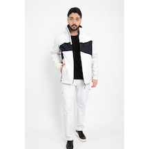 Dasüniforma Softshell Polarlı Geçirmez İkili Takım Pantolon Ve Mont Su Ve Rüzgar Geçirmez Kışlık Unisex Takım Beyaz