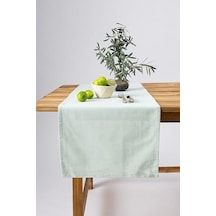 W Wellstil Premium Keten Runner 40 X 150 Cm Adaçayı Abanoz