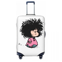 Mafalda Karikatür Bavul Kapağı Darmadağınık Gecelik Uçuş Cruise Gezisi Elastik Bagaj Aksesuarları Koruyucu