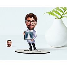 Kişiye Özel Bay Radyolojist Karikatür Ahşap Biblo - 1