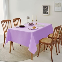Sıvı Geçirmez Dertsiz Keten Masa Örtüsü Lila 25 Parça