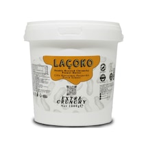 Laçoko Kova Şekersiz Katkısız Glutensiz Vegan Doğal Çifte Kavrulmuş Parçacıklı Extra Crunchy Yer Fıstığı Ezmesi 1 KG