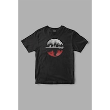 Stranger Things "moon" Baskılı Tişört Siyah