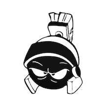 Marvin Martian Oto Motor Laptop Duvar Folyo Sticker 50 X 65