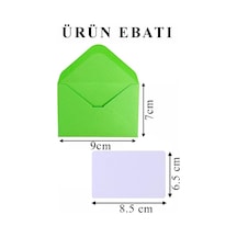 Yeşil Mini Zarf 7x9 Cm Not Kağıtlı 20 Adet Küçük Yeşil Zarf Mektup Oyun Zarfı Doğum Günü Dilekleri Zarfı Canlı Renk