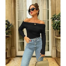 Madonna Yaka Kaşkorse Kadın Body Siyah