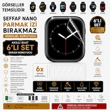 Huawei Band 9 Uyumlu Şeffaf Parmak İzi Bırakmaz 6'lı Ultra Set Nano Hidrojel Darbe Emici Ekran Koruyucu