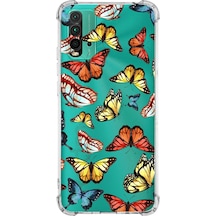 Prinrify Xiaomi Redmi 9t Uyumlu Water Color 2 Baskılı Şeffaf Köşe Korumalı Antişok Kılıf