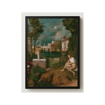 Rönesans Giorgione Fırtına Çerçevesiz Poster 21x30 Cm A4 Tablo Rönesans Klasik Sanat Duvar Dekoru