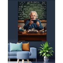 Ahşap Tablo Tabletle Uğraşan Bilgin Albert Einstein Ahşap Tablo Tabletle Uğraşan Bilgin Albert Einstein