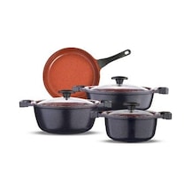 Thermoad Graneu Red Diamond 7 Parça Tencere Seti 20 - 24 - 26 CM