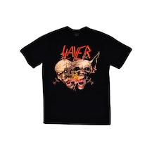 Stoned&Fame Unisex Siyah Slayer Baskılı T-shirt SIYAH Siyah