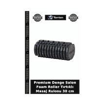 Premium Denge Salon Foam Roller Tırtıklı Masaj Rulosu 30 Cm Siyah - Mavi