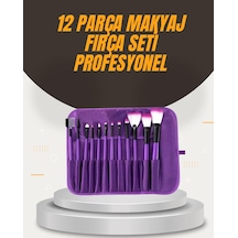 Fondöten, Allık Ve Far Uygulamalarına Uygun 12 Parça Makyaj Fırça Takımı Ergonomik Saplı