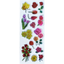 Sticker Kabartmalı Stiker Defter, Planlayıcı Etiket Gül Cb147 16x7 Cm