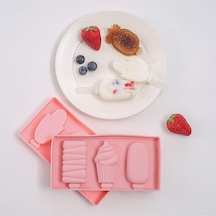 Silikon Dondurma Kalıbı 3'lü Ve 15 Adet Dondurma Çubuğu Goldcakes