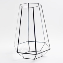 34x26x26cm Siyah Geometrik Teraryum Cam Fanus Mumluk Yapımı Dekoratif Diğer