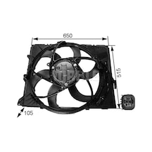 KNECHT CFF264000S Fan Motoru (Çap 490Mm) E81 E87 E82 E88 N52 B30 A (Eno:8Ew351043251)