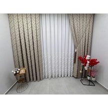 Nivemeshome Sedef 3-0006 Vizon 1/3 Pileli Fon Perde 90x260