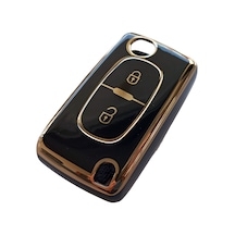 Citroen Berlingo C3 C4 C5 Uyumlu Kumanda Anahtar Kılıfı Gold Siyah