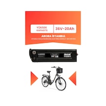 Arora İstanbul Uyumlu 36v 20ah Elektrikli Bisiklet Bataryası Siyah