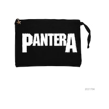 Pantera Logo Siyah Clutch Astarlı Cüzdan / El Çantası
