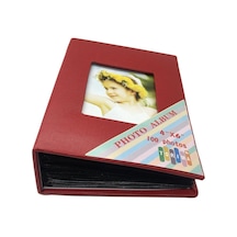 Premium 4x6 10x15 100'lük Fotoğraf Albüm Kırmızı Resim Albümü Kare Desenli