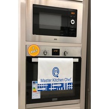 Valerine Life Master Kitchen Chef Mavi Mutfak Kurulama Fırın Beyaz El Havlusu %100 Pamuklu 35x50cm 2 Beyaz