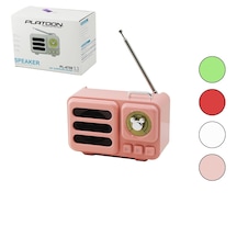 Wireless Hoparlör - Speaker - Radyo Işıklı Usb Şarjlı Renkli Kasa - Bronz Çerçeve Usb - Dc 5v - Tf 5492
