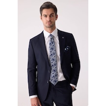 Erkek Lacivert Slim Fit Takım Elbise