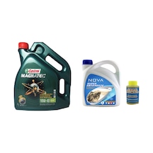 Castrol Magnatec 10W-40 A3/B4 Motor Yağı 4 L + Yeşil Antifriz 3 L + Cam Suyu 80 ML
