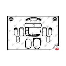 Honda Civic Ls Manuel 2001- 2006 Torpido Konsol Trim Göğüs Maun Kaplama Set 10 Parça Siyah