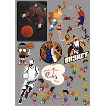 Basketbol Sticker Set 5 15 Parça Telefon, Tablet, Defter, Laptop Sticker