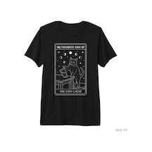 Tarzsokak Terapistim Komik Tarot Kartı Vermeyecekçe Dedi Kedi T-shirt Erkekler Kadınlar İçin % 100% Pam Çok Renkli