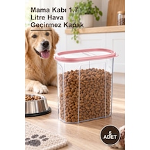 5 Adet Mama Kabı 1.7 Litre Hava Geçirmez Kapak