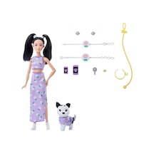 Barbie Uyumlu Dostlar Siyah Saçlı Bebek Ve Köpekçiği Jfp39