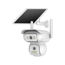 Onqam Js-sw2 2x3mp Wi-fi Dış Mekan Güneş Enerjili Pt Güvenlik Kamerası - 2 Lensli, 7/24 Kayıt Aov