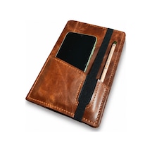 Bilikolik Hakiki Deri A5 Defter Kılıfı, El Yapımı, Telefon Cepli Ajanda Organizer, Defter Ve Kalem Dahil Kahverengi - Taba