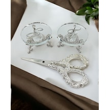 Bionda Cam Yüzük Yükselticisi Ve Söz Makası Seti Krem Krem