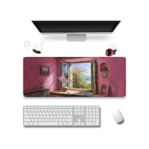 Sonictouch Klavye Mousepad 32x70cm Dikişsiz Pürüzsüz Sıvı Geçirmez Kaymaz Taban Pembe Huzur