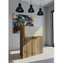 Resital Ledli Karşılama Bankosu G-90 Cm Ofis Kasa Resepsiyon Masası Banko-003-2-8