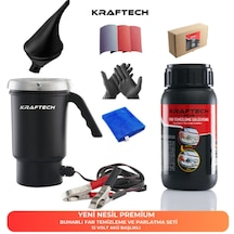 Kraftech Yeni Nesil Premium Buharlı Araba Far Temizleme Ve Parlatma Seti 12 V Akü Bağlantılı Uyumlu